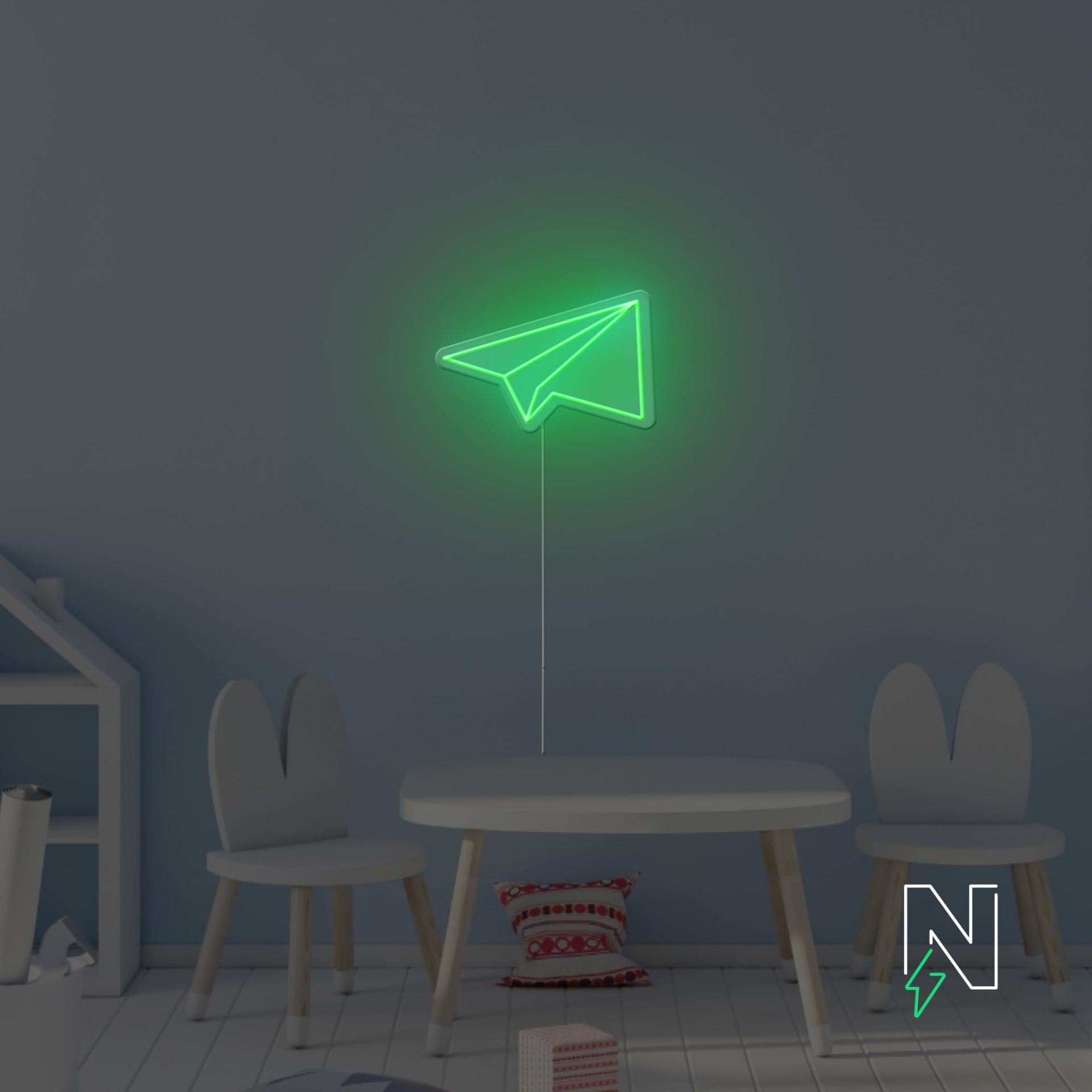 Paper Rocket Neon Sign