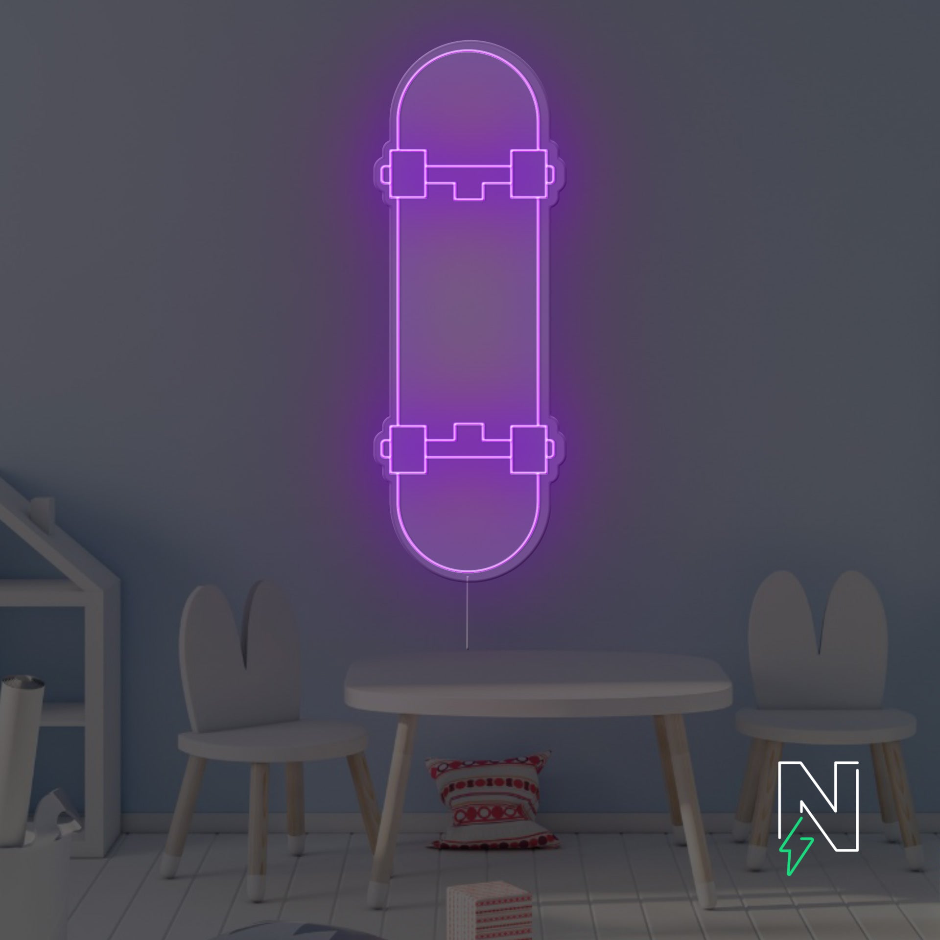 Skate Board Neon Sign