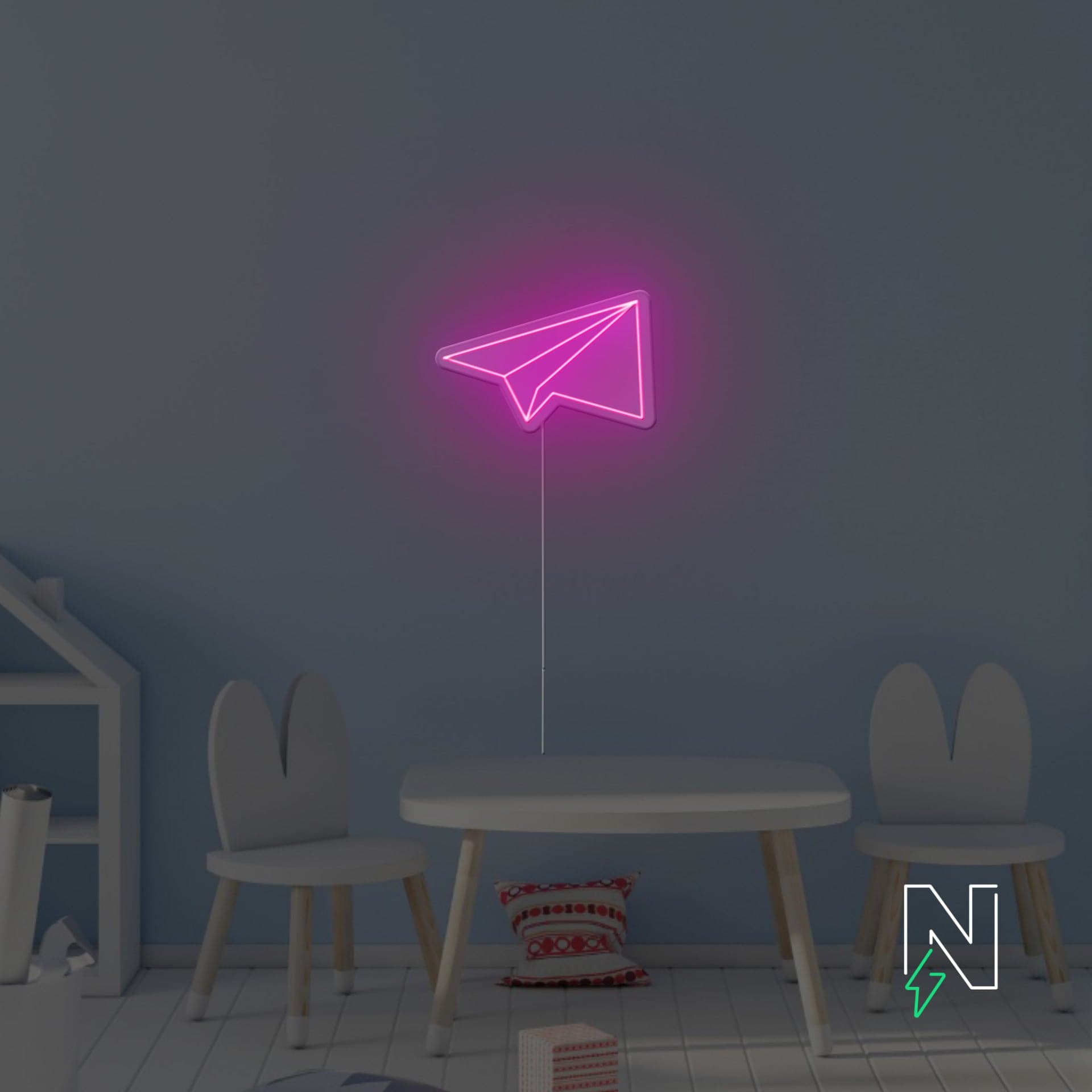 Paper Rocket Neon Sign