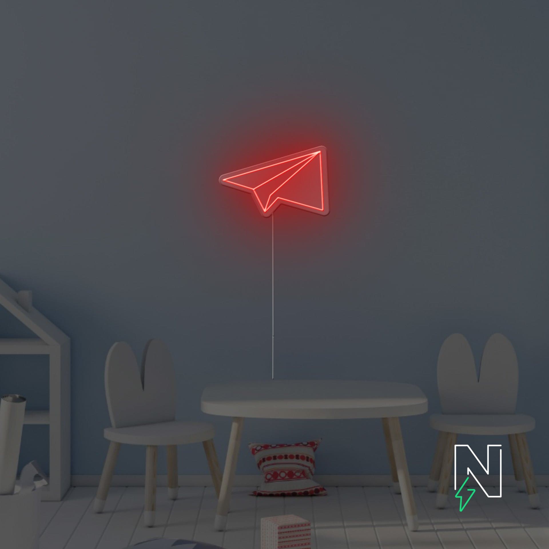 Paper Rocket Neon Sign