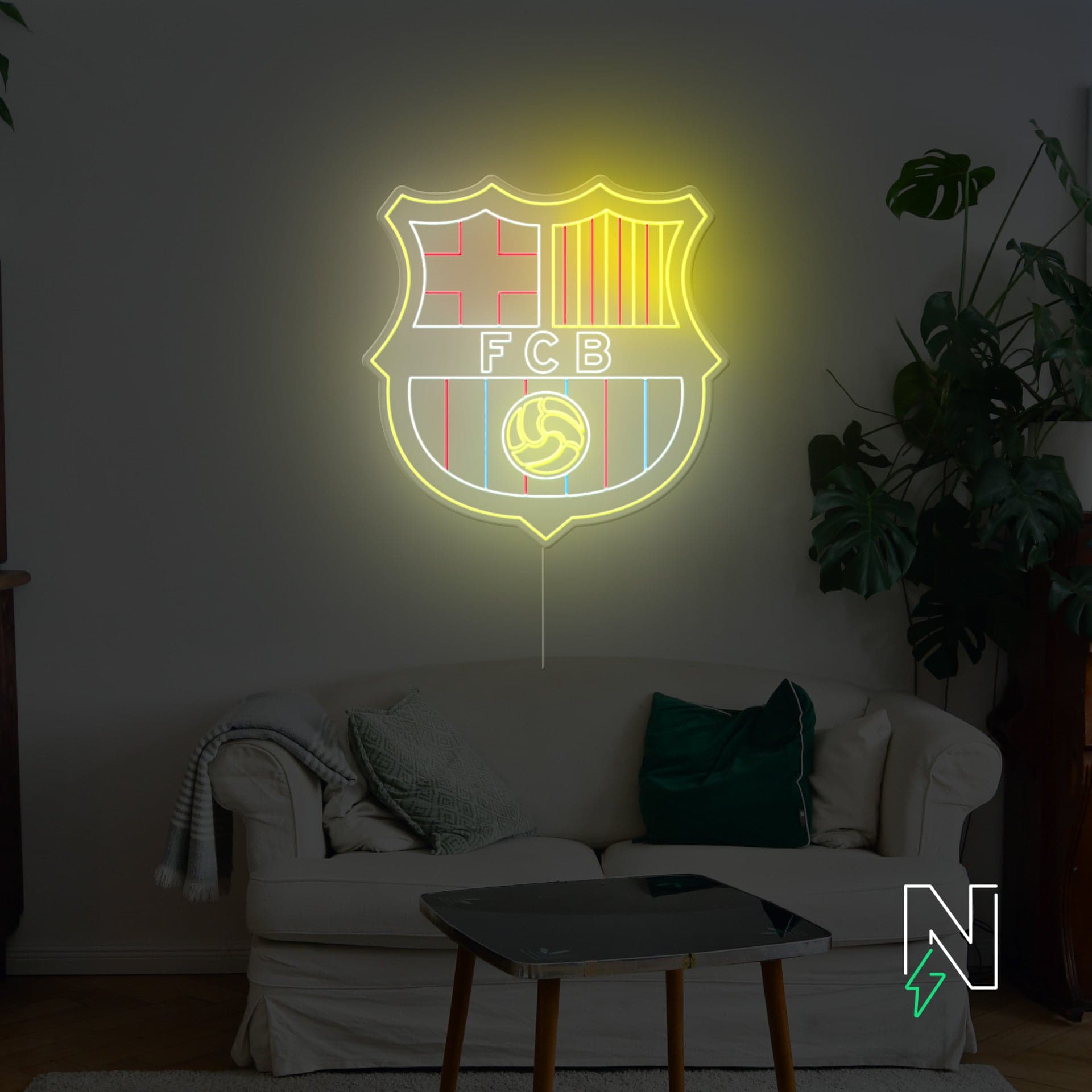 FCB Football Neon Sign