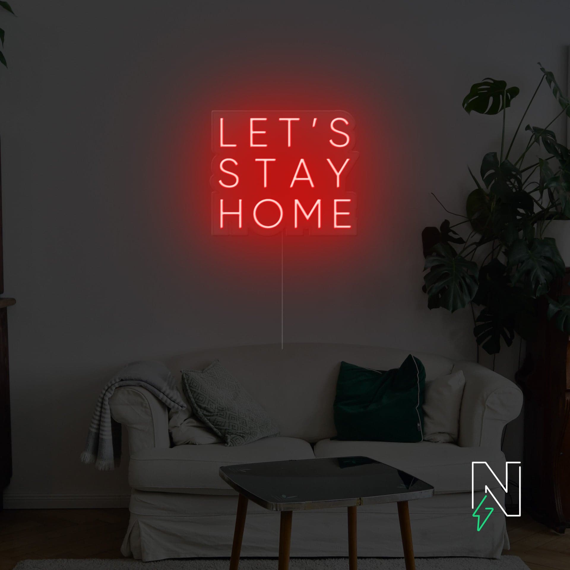 Let's Stay Home Neon Sign