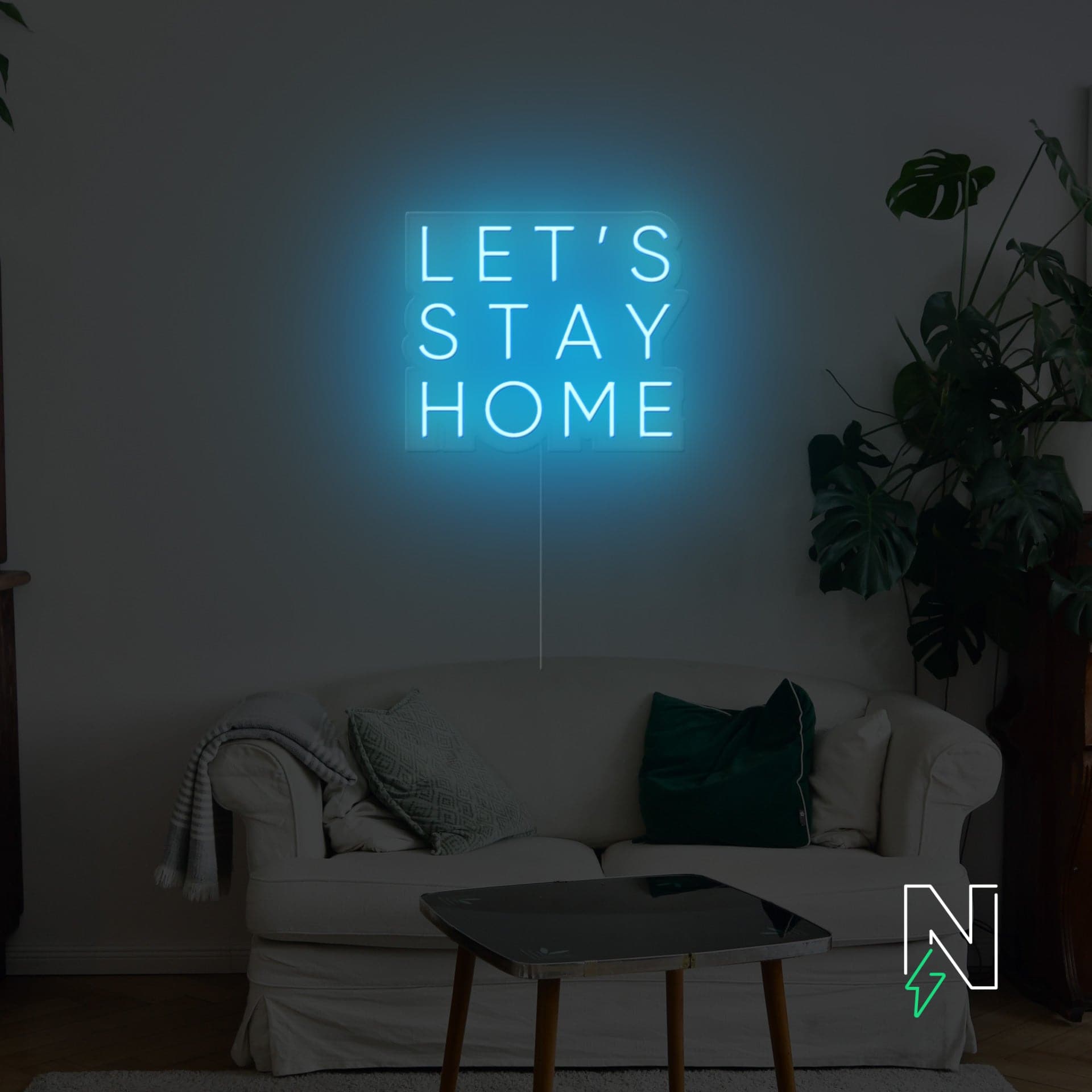 Let's Stay Home Neon Sign