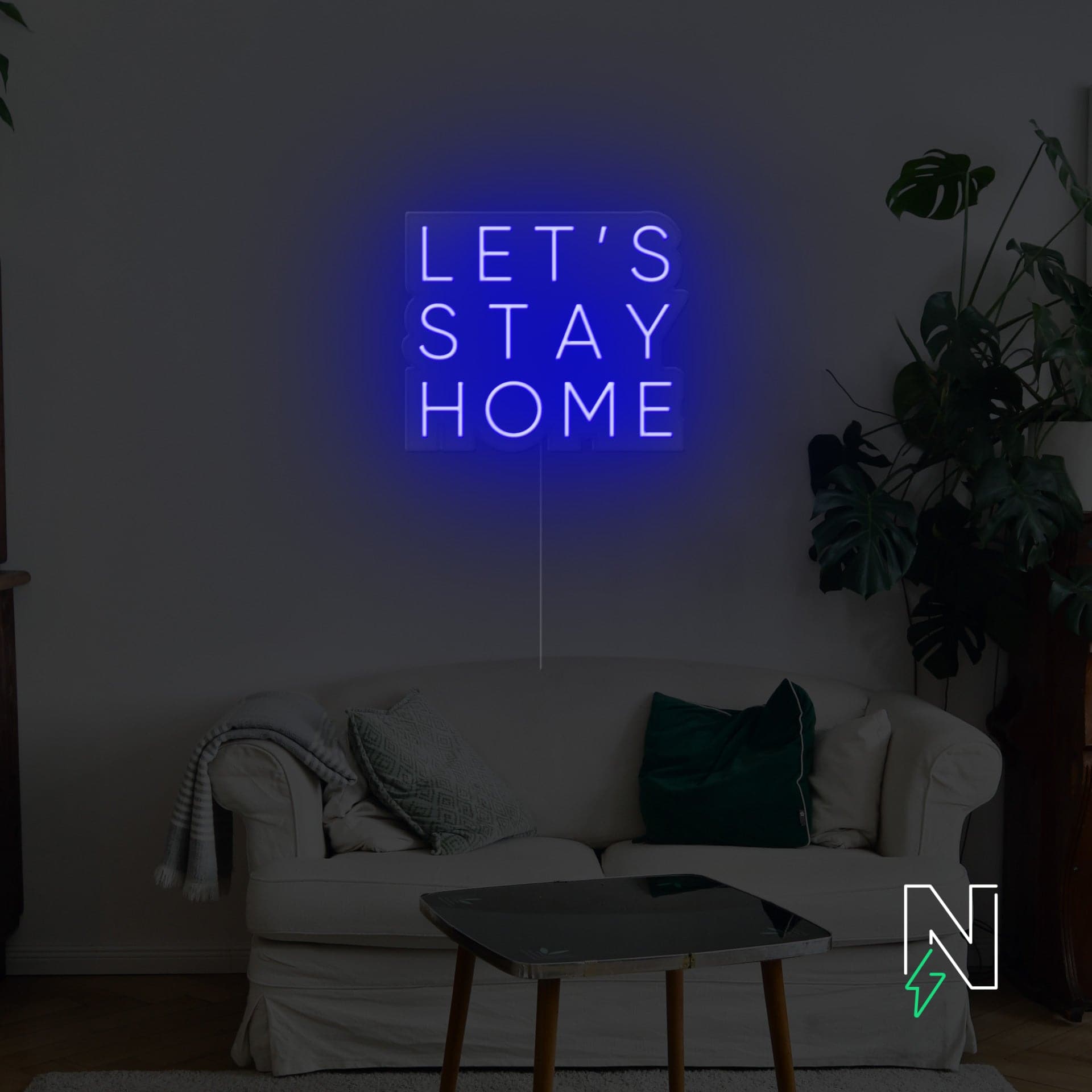 Let's Stay Home Neon Sign